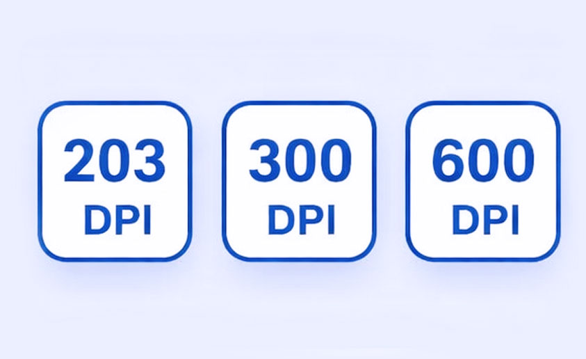 Thermal printer DPI print quality comparison